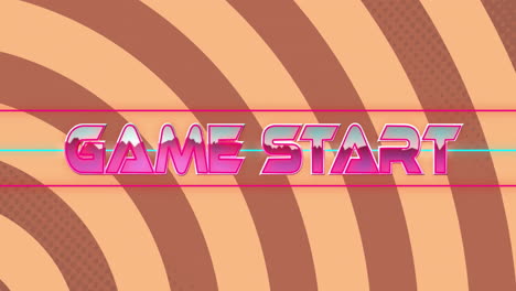 animation of game start text over circles on orange background