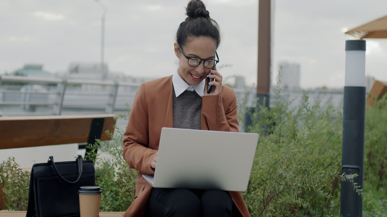 Businesswoman Working Outdoors