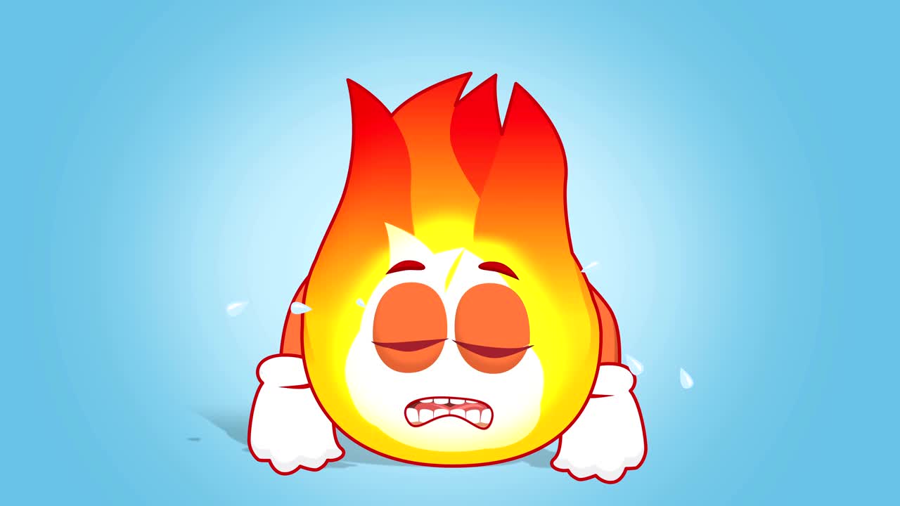 만화 불꽃 울음소리 얼굴 애니메이션 알파 매트