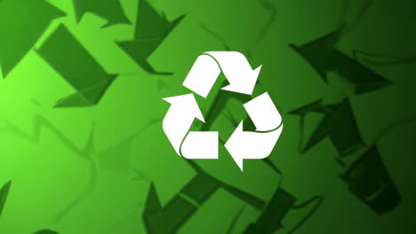 recycling symbol on green background