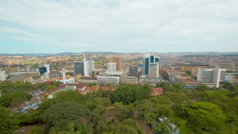 aerial view of downtown kampala, cultural and economic hub in the capital city of uganda