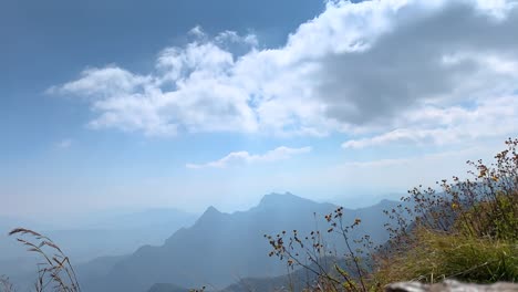 time lapse of cloudy sky over phu chi fa mountains