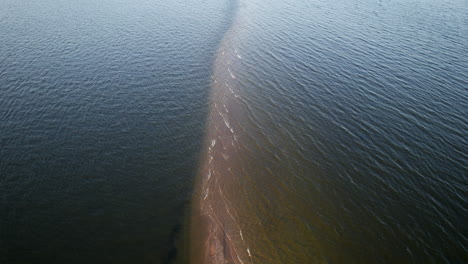 aerial view of the water covering the sandbar at conimicut point during high tide