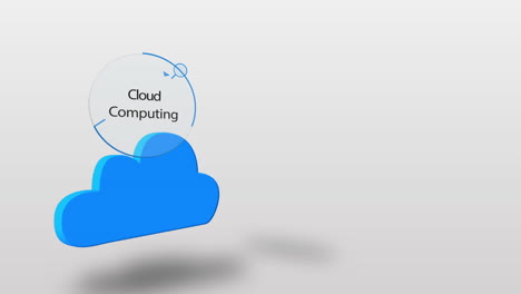 gráfico de computación en nube azul en blanco