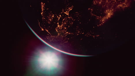 de la superficie del planeta tierra en el espacio profundo