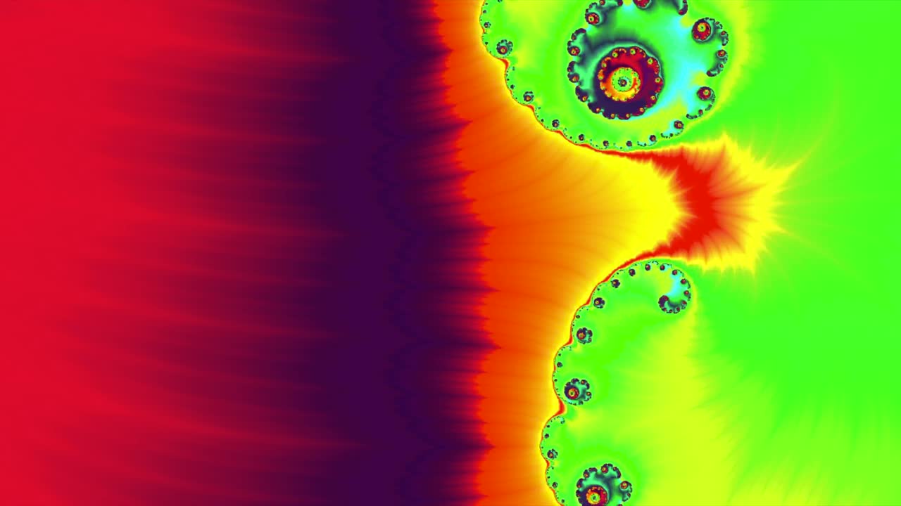 animación de efecto de bucle geométrico de círculo fractal abstracto colorido