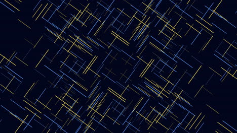 Eye-catching-blue-and-yellow-grid-pattern-on-black-background
