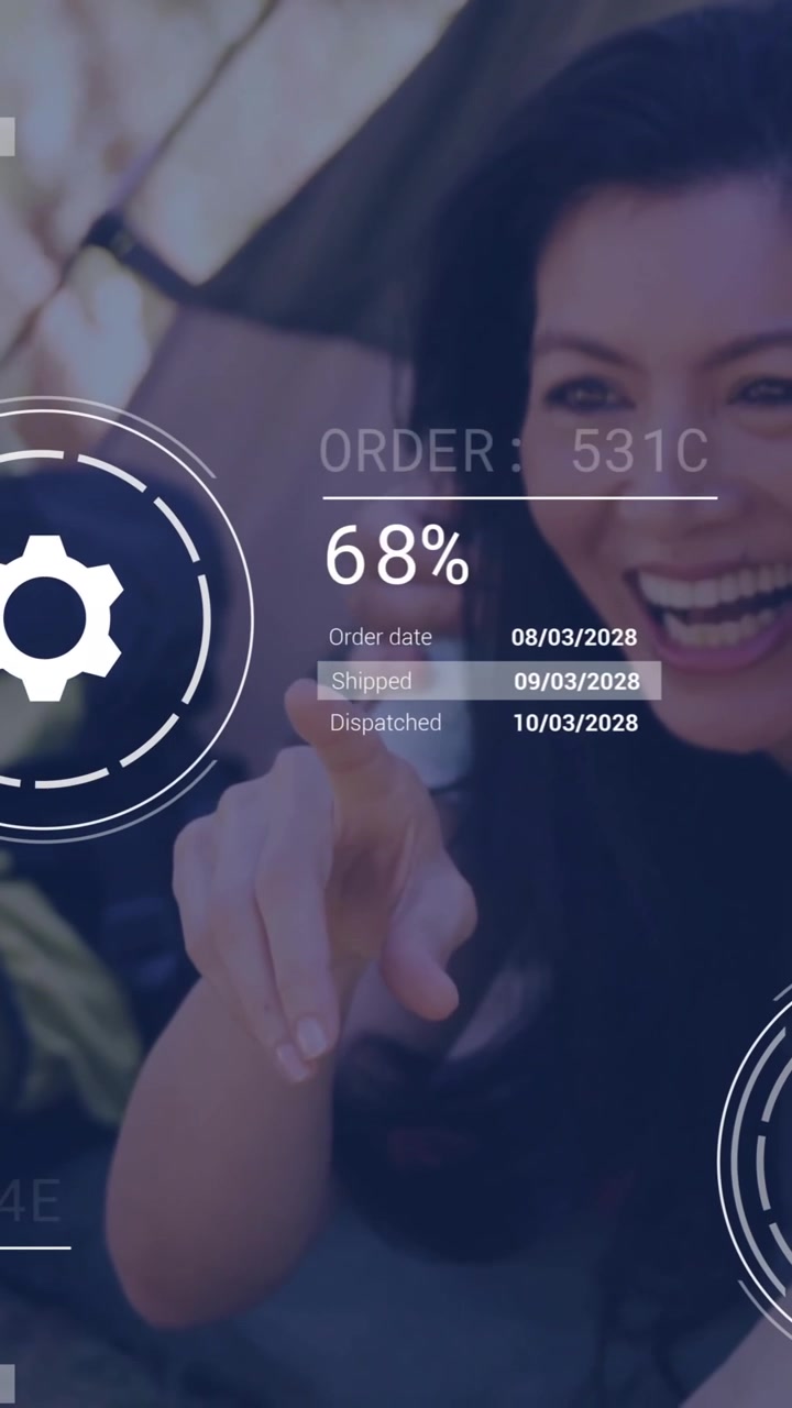 Animazione di icone ed elaborazione dati su diverse persone che lavorano in ufficio