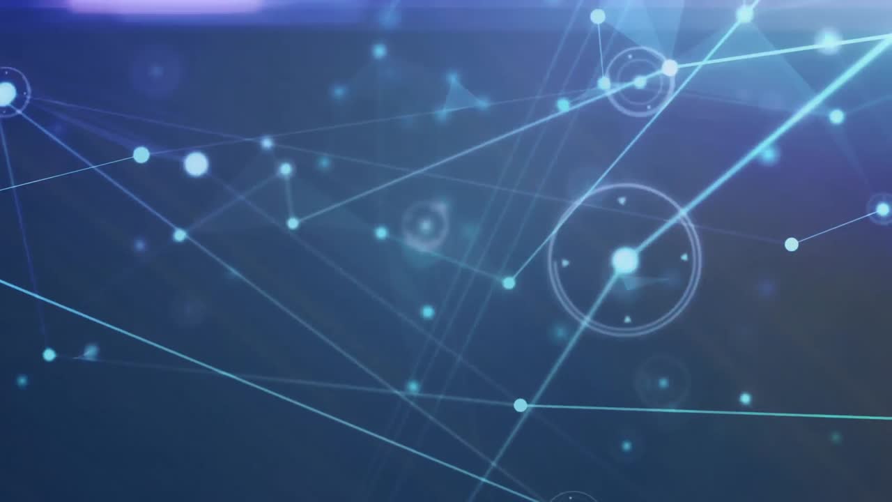 animación de la red de conexiones sobre fondo azul