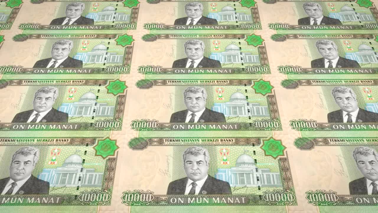 10만 투르크메니스탄 마나트 지폐, 현금, 루프