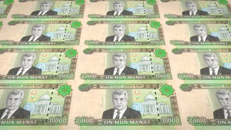 billetes de diez mil manat turcomanos de turkmenistán, dinero en efectivo, bucle