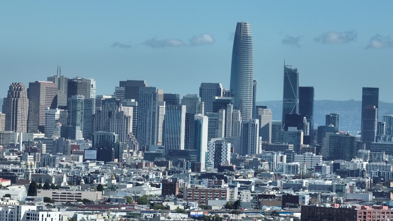 Rush Hour Traffic Moving with San Francisco Skyline in Background