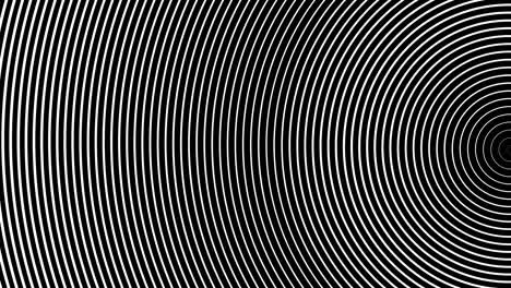 abstracción hipnotizante de medio anillos blancos que se mueven sobre un fondo negro