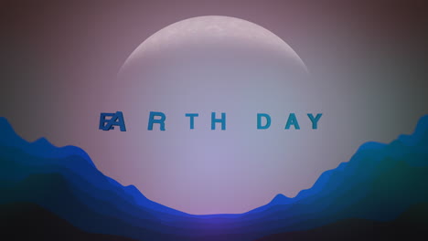 earth day with moon and blue mountains in space