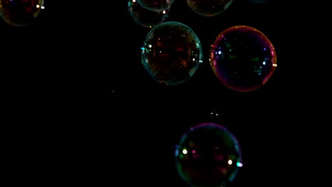 bubbles floating on black background