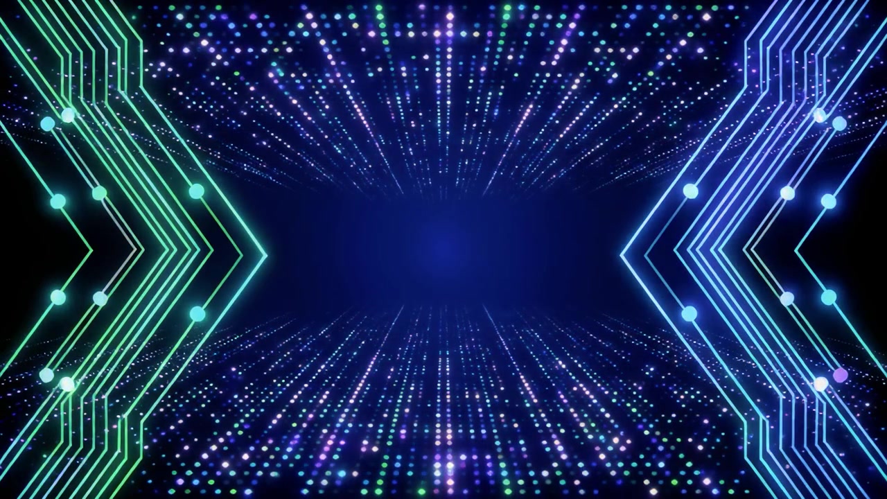 Abstract Digital Circuit Board Background with Glowing Particles