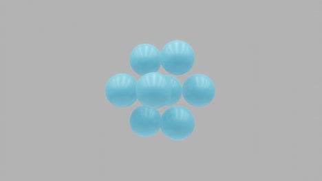 esferas azules ligeras que se mueven sobre un fondo blanco. bucle sin costuras abstracto objetos gráficos de movimiento renderizados en 3d