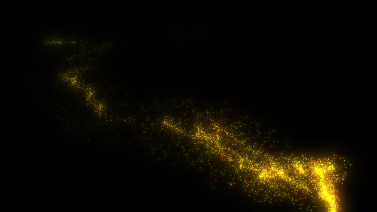 검은색 배경으로 화면에 나는 황금빛의 마법의 흔적