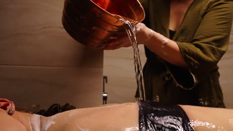 water pouring treatment at a spa