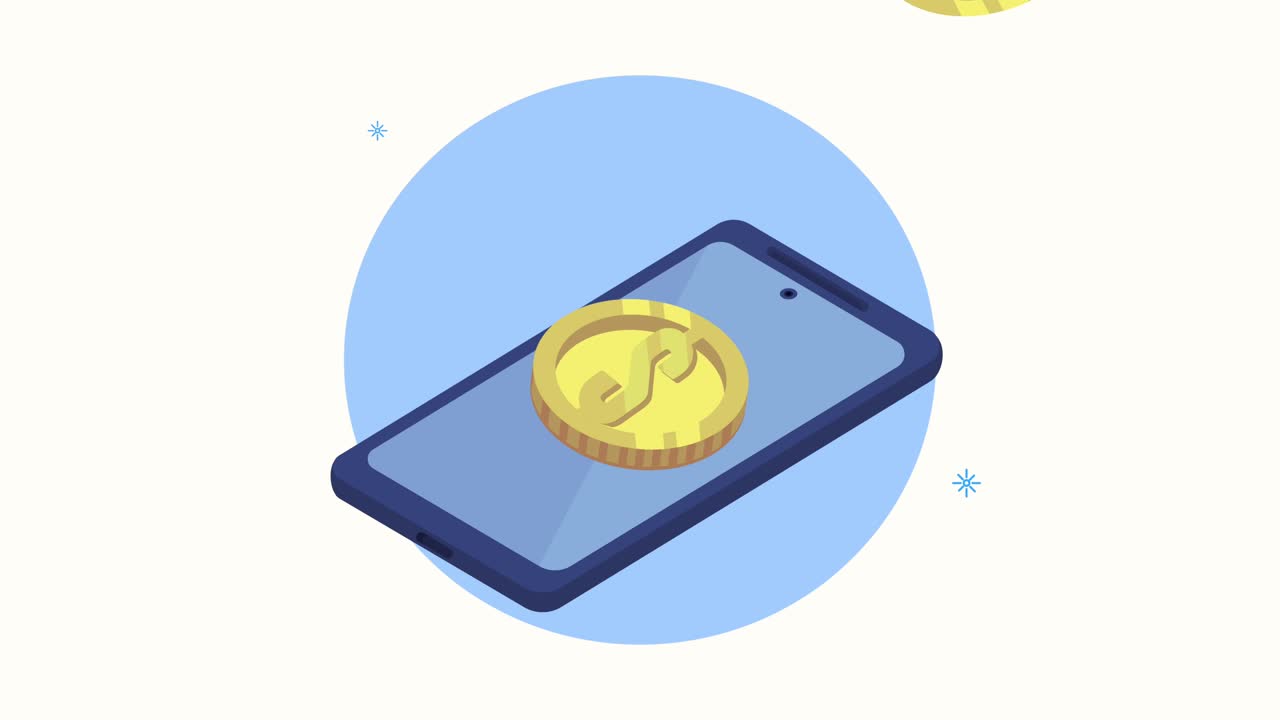 smartphone with coin money dollars