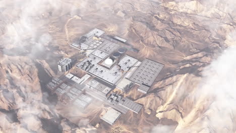 aerial view of a desert base