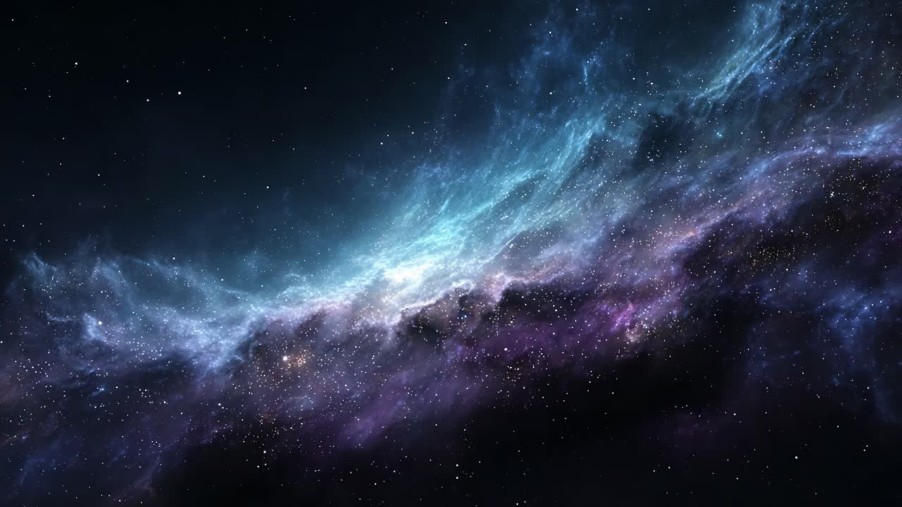 A Stunning Cosmic Display Captured in Two Frames Showcases the Beauty of Interstellar Nebulae with Vibrant Colors and Infinite Depth in the Vast Universe