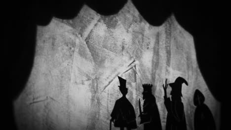 shadow puppets of medieval characters