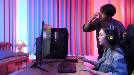 couple gaming intensely