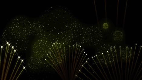 Animation-Von-Feuerwerk-Auf-Schwarzem-Hintergrund