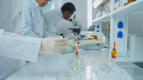 científicos que llevan a cabo experimentos en un laboratorio