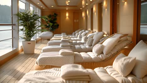 luxurious lounge area on a yacht or cruise ship
