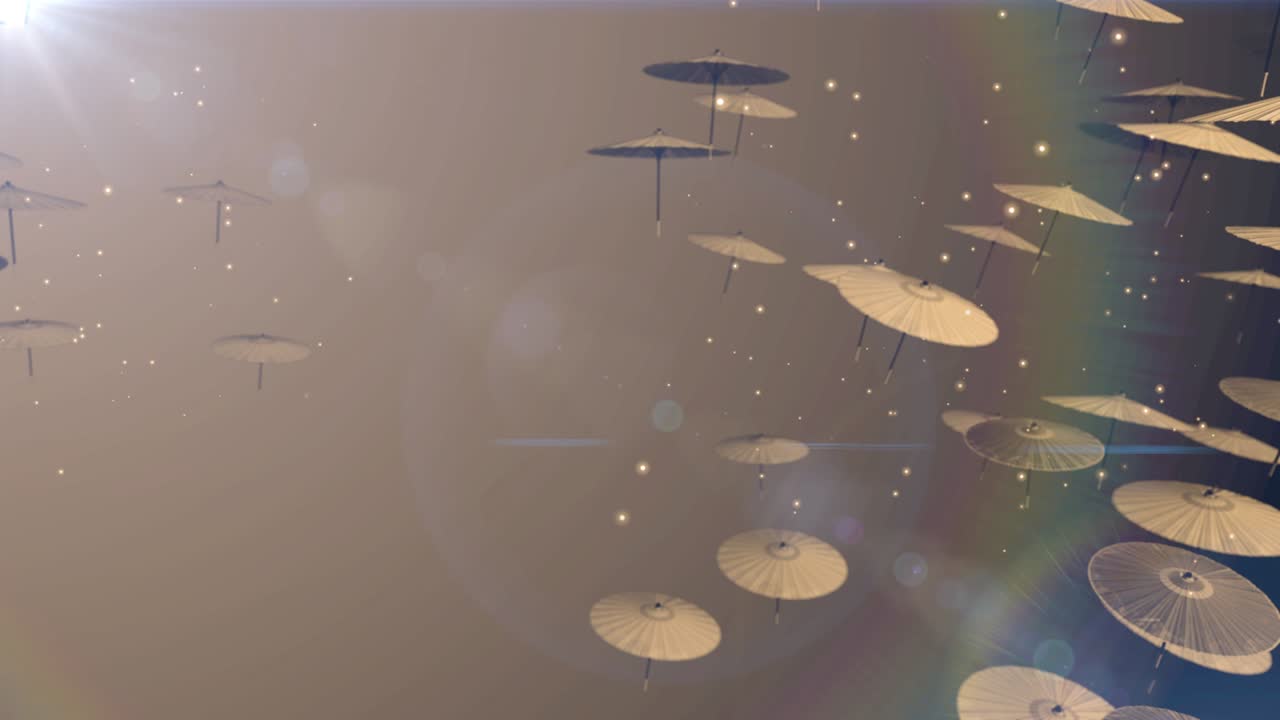 일본어 중국어 우산 살 입자 루프 애니메이션