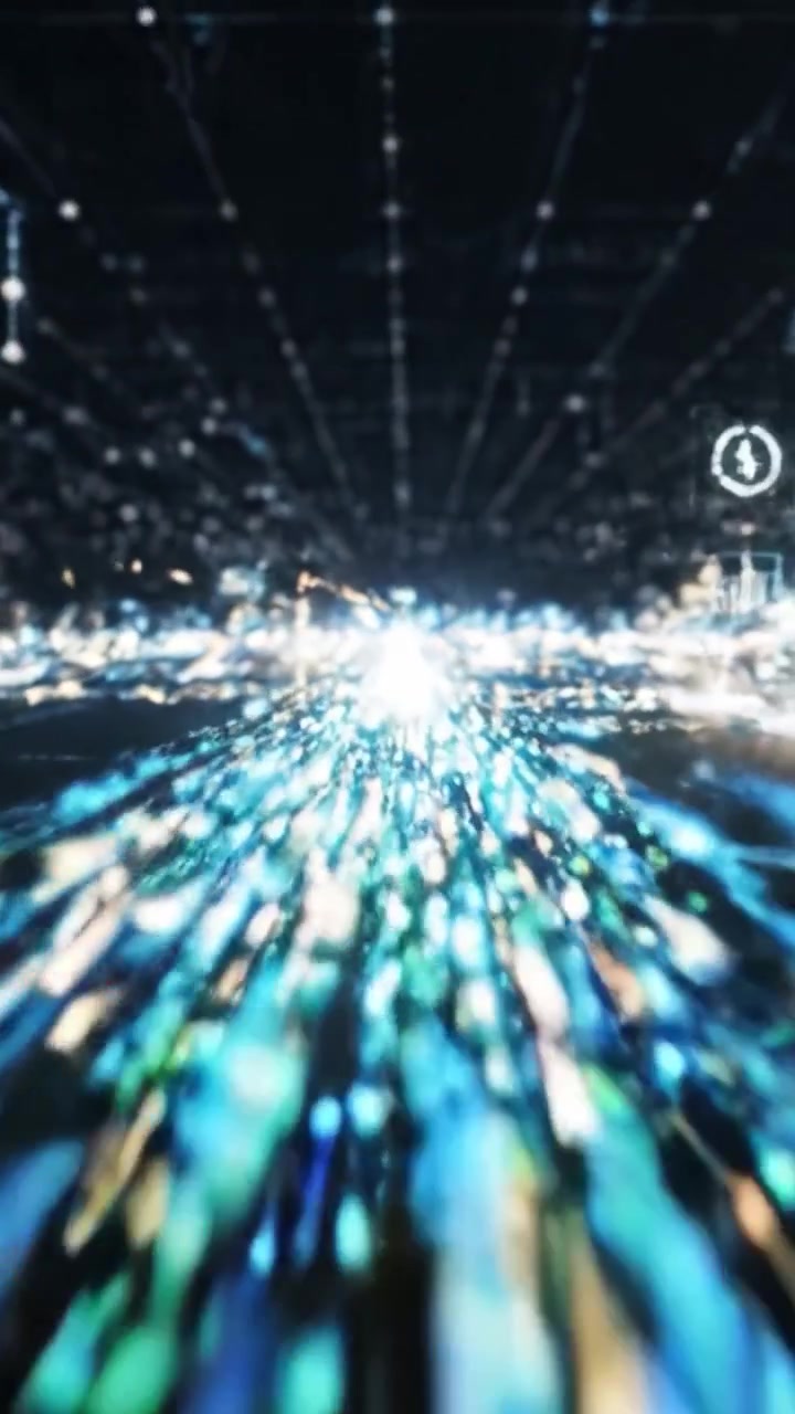 Un viaggio affascinante attraverso un vibrante paesaggio digitale di scie e particelle, catturando l'essenza di luce e movimento in un'esperienza visiva abbagliante.