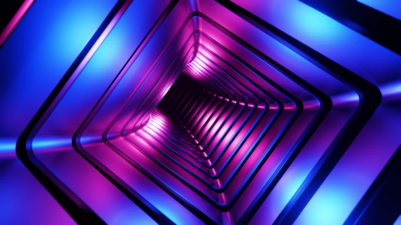Flying in a square-shaped tunnel. Infinitely looped animation.