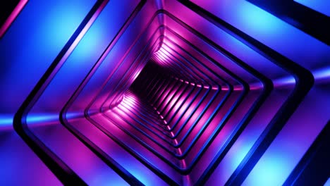 volando en un túnel de forma cuadrada. animación en bucle infinito.