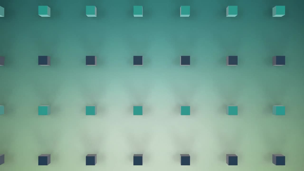 녹색 배경에 움직이는 3d 큐브