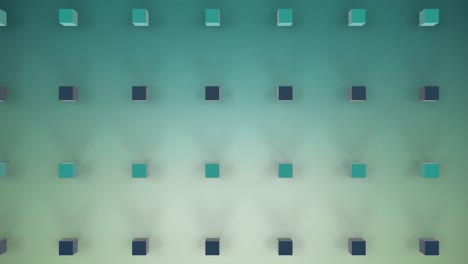 Moving-3D-cubes-on-green-background