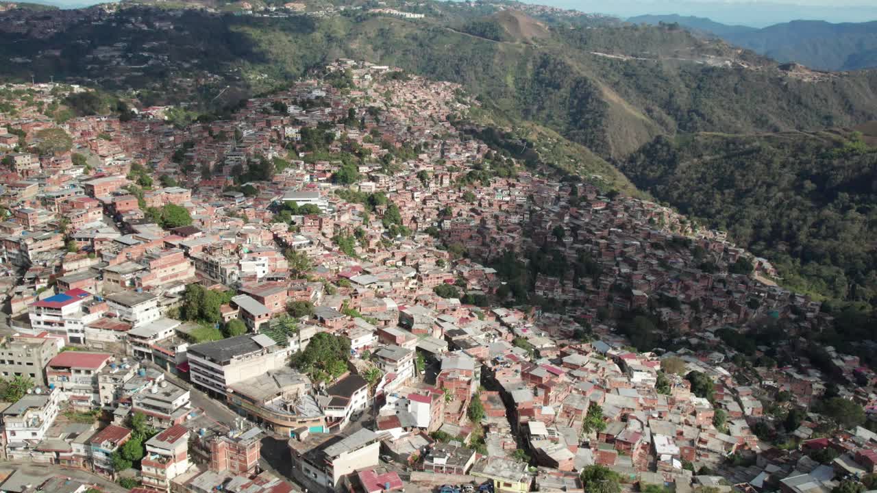 Petare in miranda, venezuela, showcasing its vibrant community and mountainous backdrop, aerial view