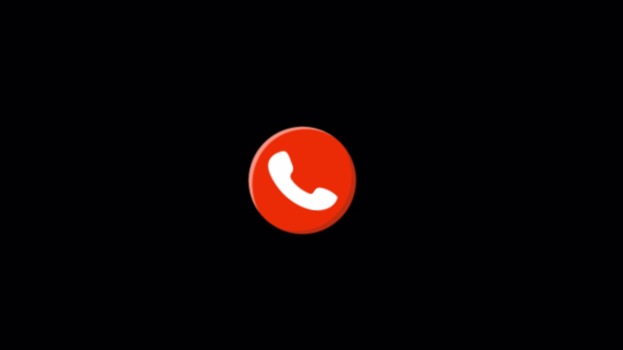 Red Phone Call Button Icon on Black Background