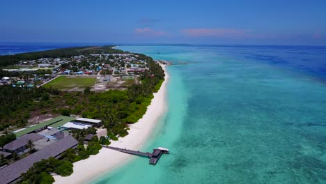 birds view over tropical scenery in maldives in indian ocean