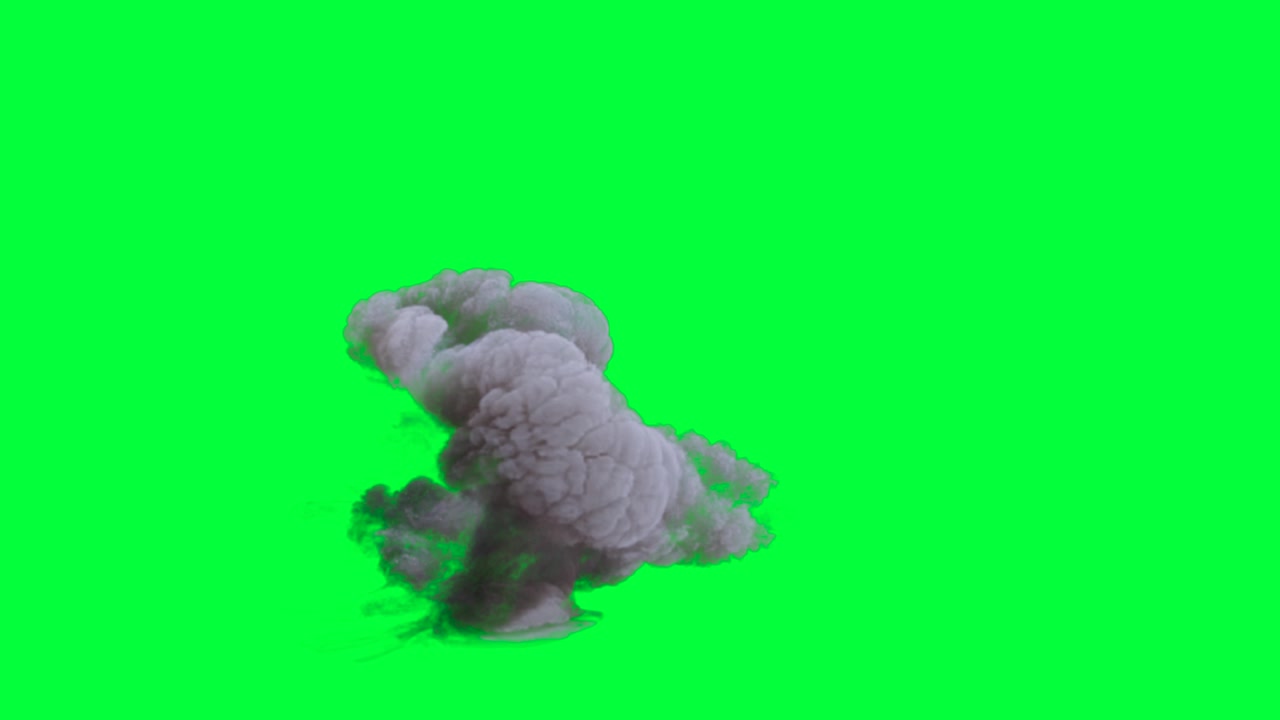 Eksplosionsrøg grøn skærm animation