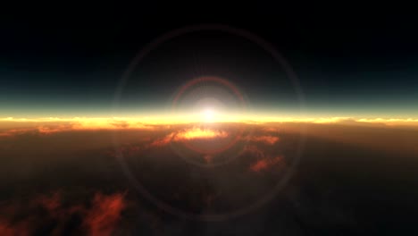 flying above the clouds sunrise 4k