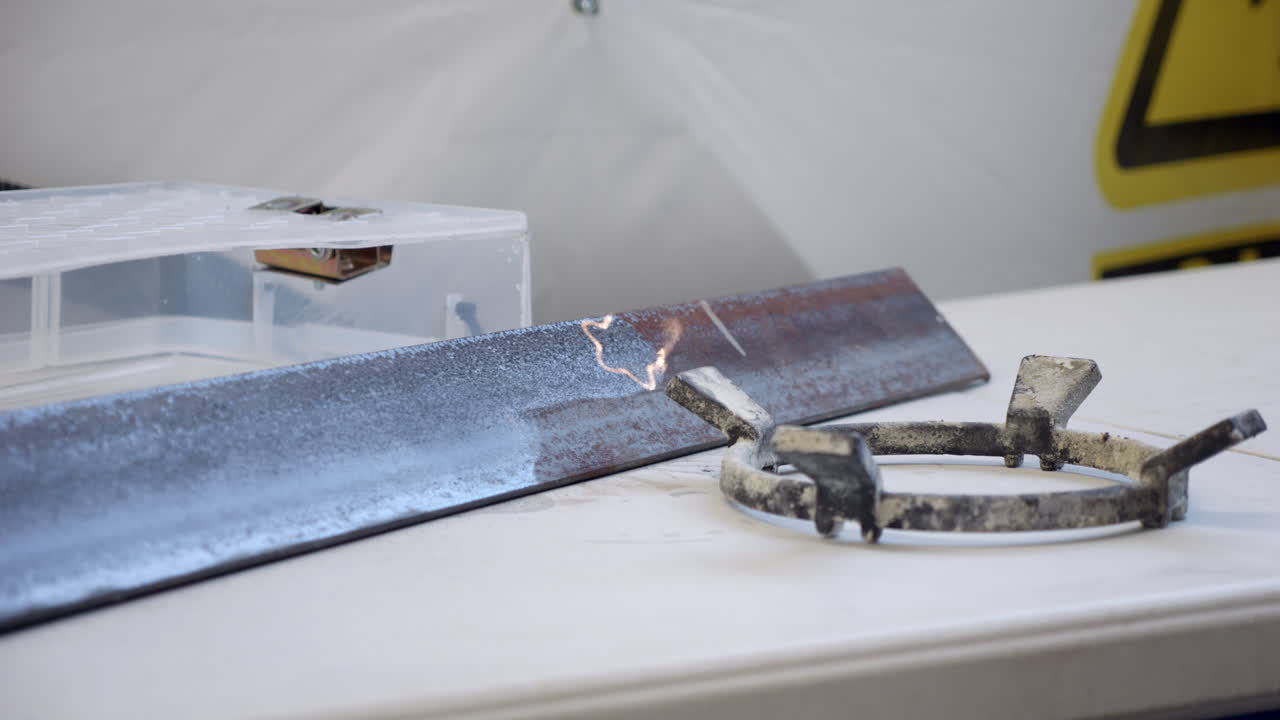 레이저 부패 제거 및 금속 재료의 청소, 느린 동작