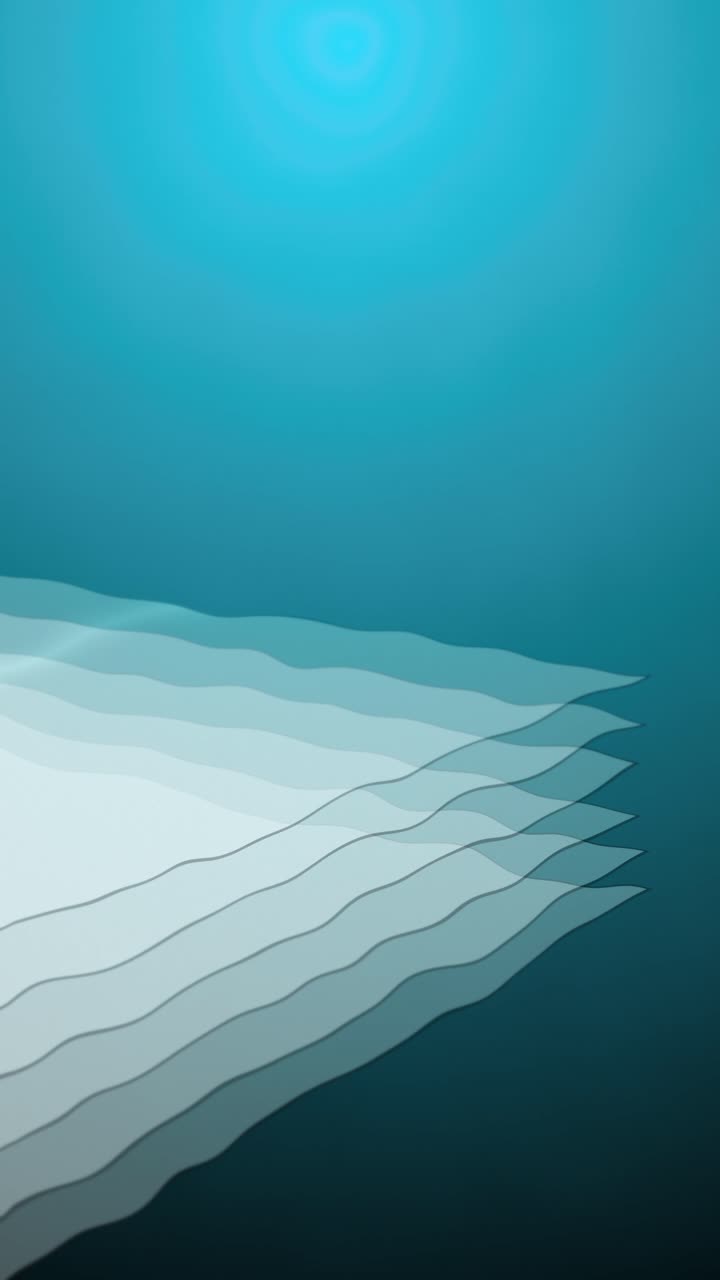 Vertical 9:16 seamless loop of abstract wavy glass layers with warm gradients. Modern frosted glass background for social media, mobile apps, and vertical tech stories