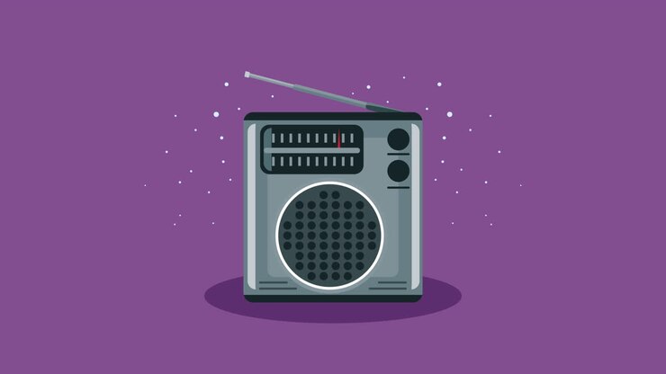 Illustrazione radio retro d'epoca