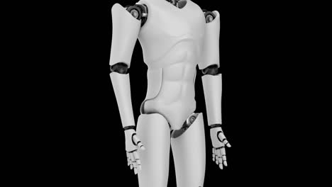 robot futurista, inteligencia artificial cgi en fondo negro y verde