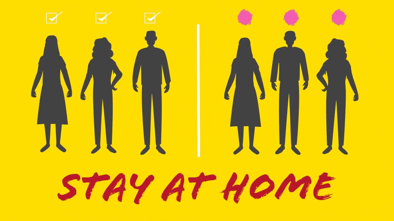 코로나바이러스 코로나19 팬데 ⁇ 이 확산되는 것을 막기 위한 애니메이션