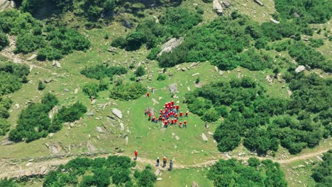 aerial view of malam jabba swat landscape with wild vegetations during daytime in pakistan