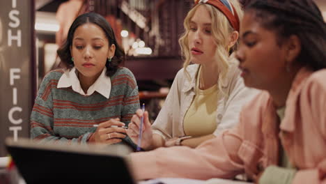 students studying in the library