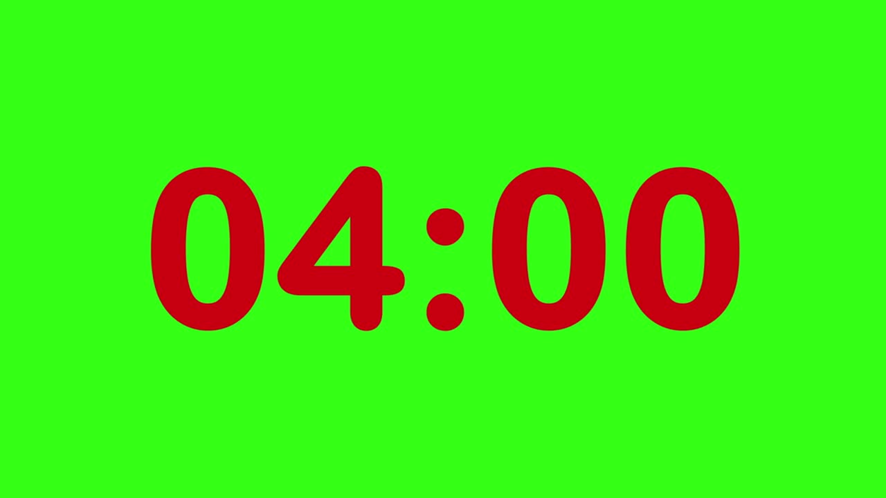 temporizador de cuenta atrás en la pantalla verde